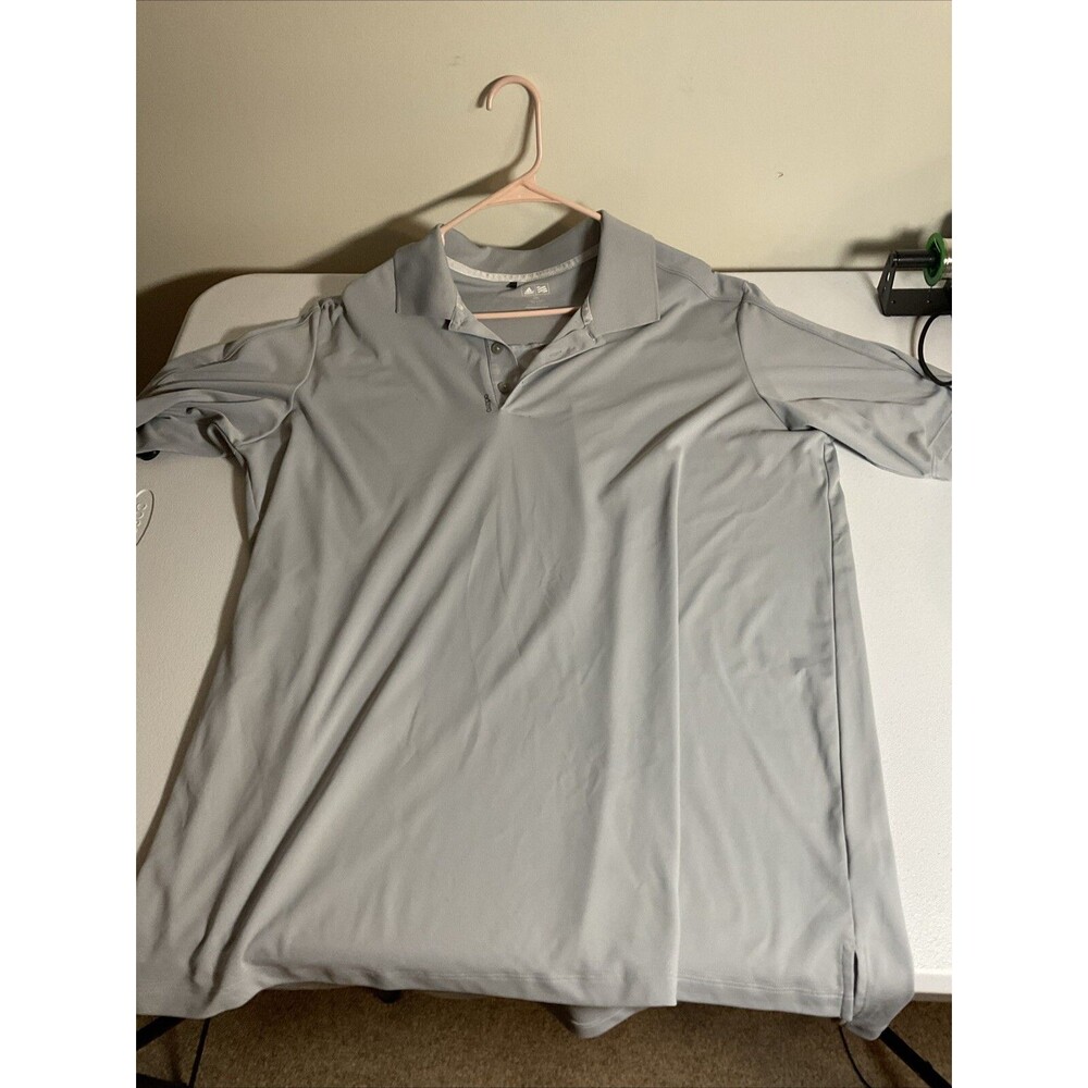 Adidas Mens Golf Polo Shirt ADIZERO Short Sleeve Collar Button Gray XXL Size 2XL